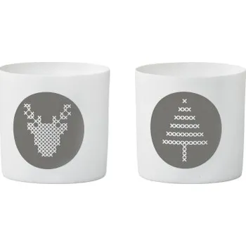Porcelánové svícny Christmas - set 2 ks
