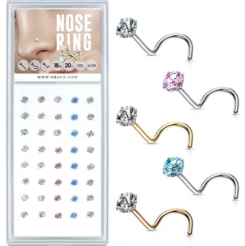 Souprava šperků Šperky4U Sada 40ti piercingů do nosu, 2,5mm zirkon - N0000-13