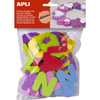Pěnovka Apli - písmena, 5 cm, mix barev, 104 ks