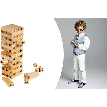 Houpací kůň ISO Rodinná hra - dřevěná věž Jenga Wackel Turm