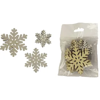 DEKORACE - VLOČKA bílá/přírodní, mix velikostí