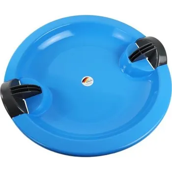 Kluzák KHW Snow Ufo iceblue - dětský plastový kluzák na sníh, talíř, s postranními brzdami, světle modrý