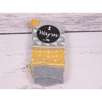 Dámské ponožky SOXX Termo ponožky DE 37756 teplé s vlnou šedožluté s trojúhelníčky velikosti ponožek: 26-28 (EUR vel. 39-42)