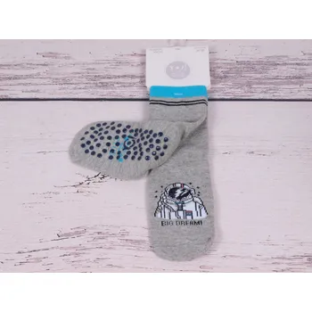 Ponožky YO ABS protiskluzové šedé s kosmonautem velikosti ponožek: 14-15 ( EUR vel. 20-22)