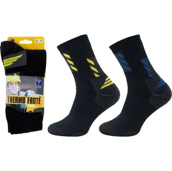 Pánské ponožky Termo ponožky Novia Extreme 1224 šedočerné s modrou velikosti ponožek: 24-25 ( EUR vel. 37-38)