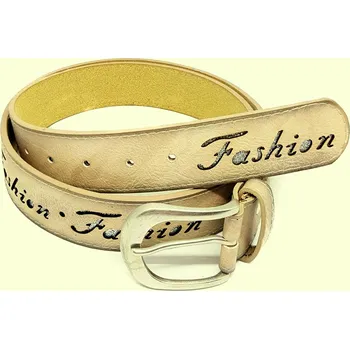 Opasek Luxusní dámský pásek FASHION kůže 220837-1 béžová 90 cm / 95 cm