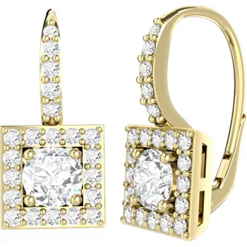 Náušnice Couple, Čtvercové náušnice Aria, žluté zlato se zirkony, 6630253-0-0-1