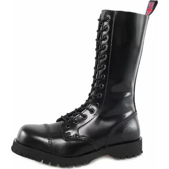 Pánská zimní obuv boty kožené unisex - Black Polido - NEVERMIND - 10114S_PolidoBlack - 36