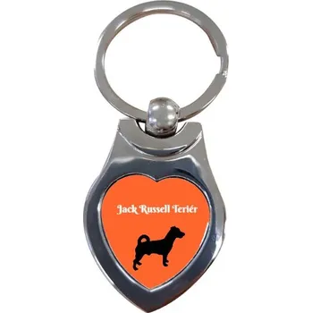 Přívěsek na klíče srdce s potiskem Doplněk Jack Russel Teriér