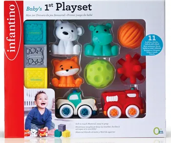 Hračka pro nejmenší Infantino Sada senzorických hraček s autíčky a zvířátky