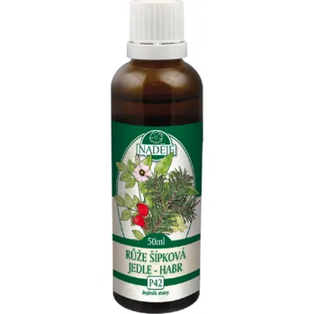 Zdraví Naděje tinktura Růže šípková-jedle-habr 50 ml 2901210 - Stimulace obranných reakcí, imunitního systému a odolnosti vůči mikroorganismům, příznivé působení na dýchací cesty a na fyzický stav organismu, podpora trávení a střevní funkce, podpora udržování st