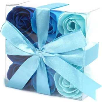 umělá květina Sada 9 Mydlových Květů -Svatební modré