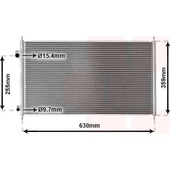 Klimatizace automobilu Kondenzátor, klimatizace VAN WEZEL 25005165