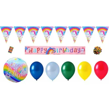 Gadget KIK KX5826 Sada narozeninových dekorací Happy Birthday s jednorožci