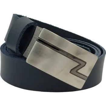 Opasek opaskujse Kožený opasek, černá kůže, plná spona, hranatá leštěná, kovová Délka opasku: 75 cm