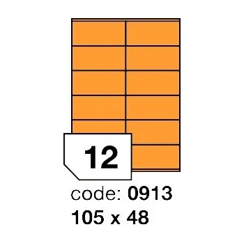 Speciální papír Samolepící etikety Rayfilm Office 105x48 mm 100 archů, fluo oranžová, R0133.0913