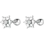 Elenys stříbrné peckové náušnice Sněhová vločka