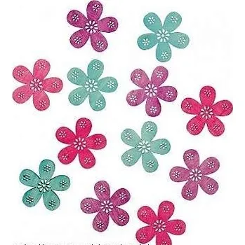 Dřevěné květy 4 cm, 12 ks 3926