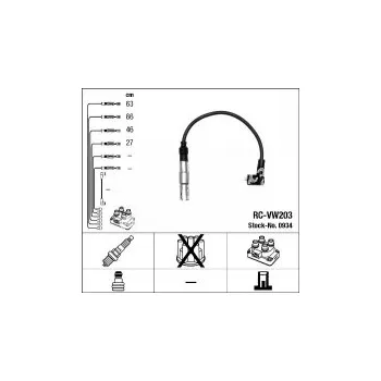 Zapalovací kabel Sada kabelů pro zapalování NGK RC-VW203 - SEAT