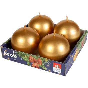 Svíčka Krab Brno Svíčka adventní koule 60 mm 4 ks