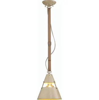 Mantra Industrial, závěsné retro svítidlo, 1x40W E27, kov-písková, béžový textilní popruh, průměr 21,5cm