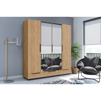 Šatní skříň Šatní skříň Ska C3a Barva korpusu: Dub - Artisan, Rozměry: 203 cm, Dveře: Dub artisan