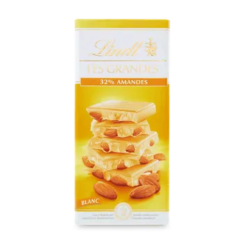 Čokoláda Čokoláda LINDT LES GRANDES 150 g bílá MANDLOVÁ (bílá čokoláda LINDT se 32% mandlí )