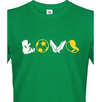 Pánské tričko Pánské tričko - Fotbal love2, Barva Zelená, Velikost 2XL, Canvas Pánské tričko s krátkým rukávem Bezvatriko.cz 1571