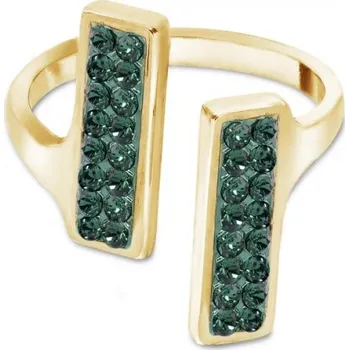 Prsten Prsten zelený se Swarovski Elements Glow PGFMP1EM Emerald 52 - 54 (S/M)
