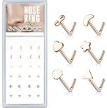 Šperky4U Sada 24 zlacených piercingů do nosu - N0000-45