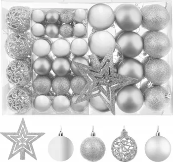 Vánoční ozdoba ISO Vánoční ozdoby stříbrné 100 ks