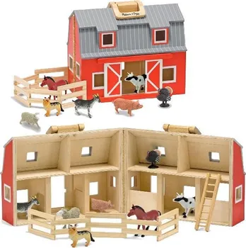 Dřevěná hračka Melissa & Doug 13700 stodola a stáje v kufříku