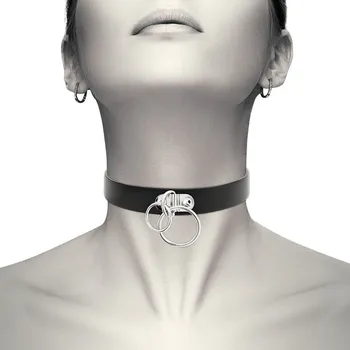 Erotická ozdoba Coquette Hand Crafted Choker Double Ring 229293 Black