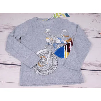 Chlapecké tričko Triko mikina svetřík Kugo šedé s motorkou velikost oblečení - děti: 140