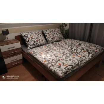 Povlečení Mikroplyšové povlečení mikroflanel LÍSTEK ŠEDÝ 140x200