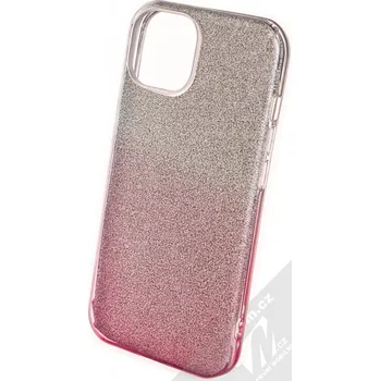 Pouzdro na mobilní telefon 1Mcz Shining Duo TPU třpytivý ochranný kryt pro Apple iPhone 13 stříbrná růžová (silver pink)
