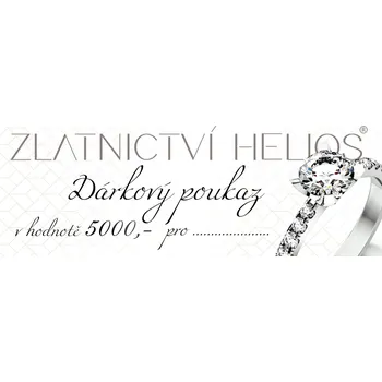 Dárková krabička Zlatnictví Helios Dárkový poukaz 5000,- Poukaz: tištěná verze