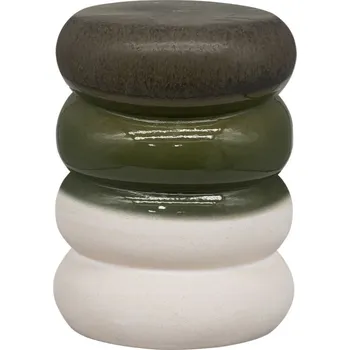 Toaletní stolek WOOOD Zeleno bílý keramický odkládací stolek Bulgo 34 cm