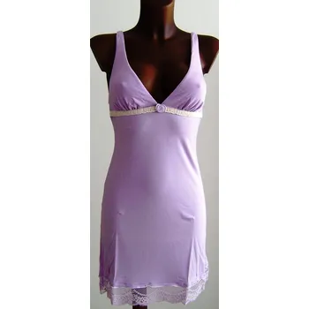 Dámská noční košile Infiore - Italská noční košilka z viskózy, fialovo-krémová