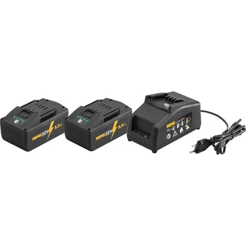 REMS Akumulátory 2x 5,0 Ah a nabíječka Power-Pack 22 V / 90 W, 571591 (Rems 571591 R220 Power-Pack - 2 kusy akumulátoru Li-Ion 21,6 V, 5,0 Ah, rychlonabíječka Li-Ion 230 V, 90 W)