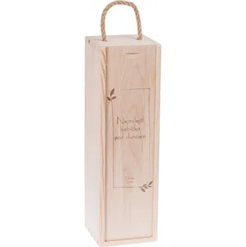 Dárková krabička Dřevěná krabička na víno PRO BABIČKU Varianta: Na 1 láhev vína