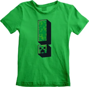 Chlapecké tričko Curepink Minecraft Creeper Exclamation zelené 5-6 let