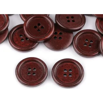 Knoflík Knoflík dřevěný hnědá přírodní 24mm (Knoflík dřevěný hnědá přírodní 24mm)