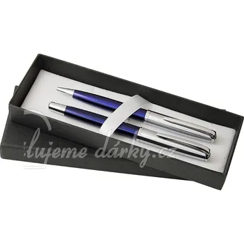 Sada pera s tužkou Modrá sada kuličkového pera a rolleru v krabičce