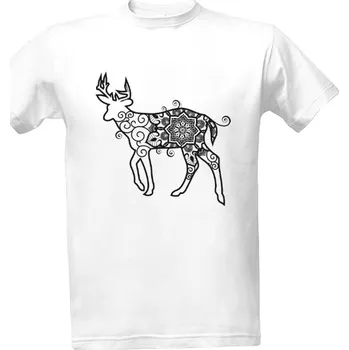 Tričko s potiskem Jelen a mandala pánské