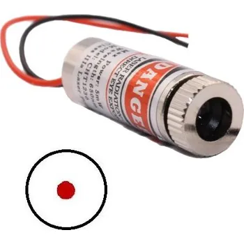 Vývojová deska Laserový modul, bod - Červený, 4~6mW 12mm 5V