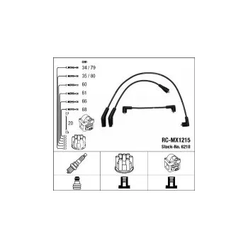 Zapalovací kabel Sada kabelů pro zapalování NGK RC-MX1215