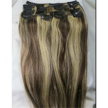 CLIP IN 7pásů BLOND MELÍR #4/613, 75g, 40cm, 100% lidské vlasy