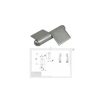 pant Satos Závěs k přivaření s praporkem 160x12,2x36mm PRAVÝ