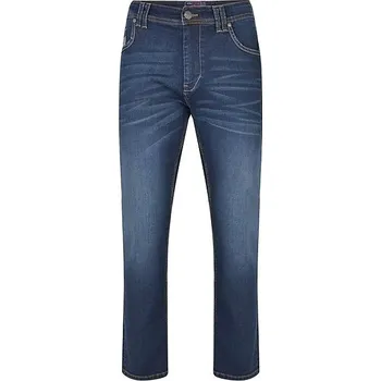 Pánské kalhoty Pánské rifle ORTEGA modré elastické stretch s vybledlým efektem ODE-P20147 - 150